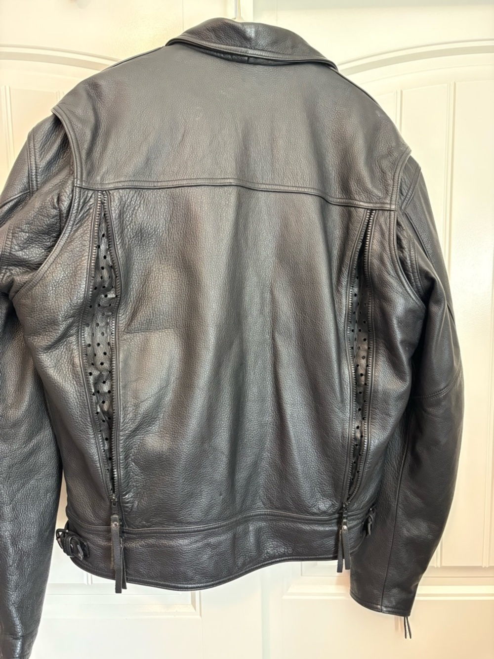 Vintage Harley Davidson 90s Leather Jacket Vented Nevada Black Large - Picture 7 of 14